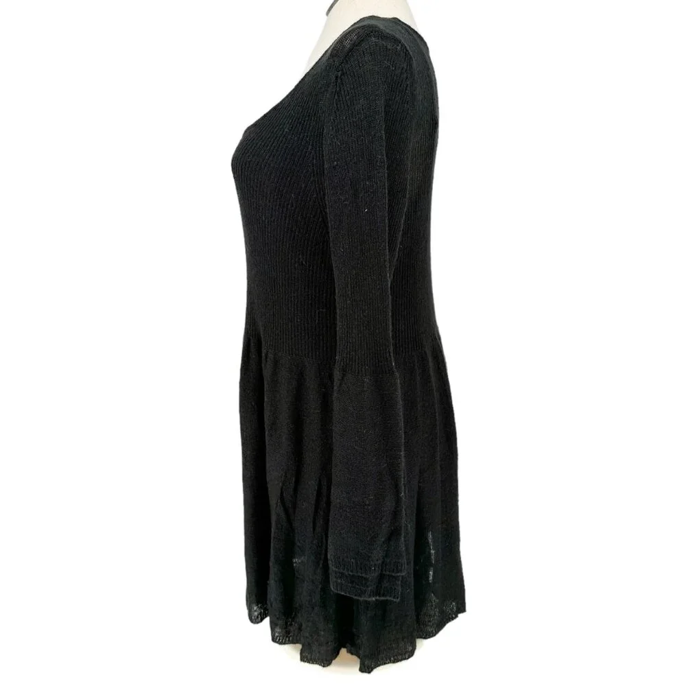 Venus Black Ribbed Knit Long Sleeve Sweater Dress 2X Flared Hem Lightweight NWT - Picture 12 of 16